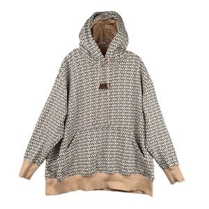 Nike Womens 1X Geometric Print Fleece Oversized Hoodie Pullover Sweatshirt